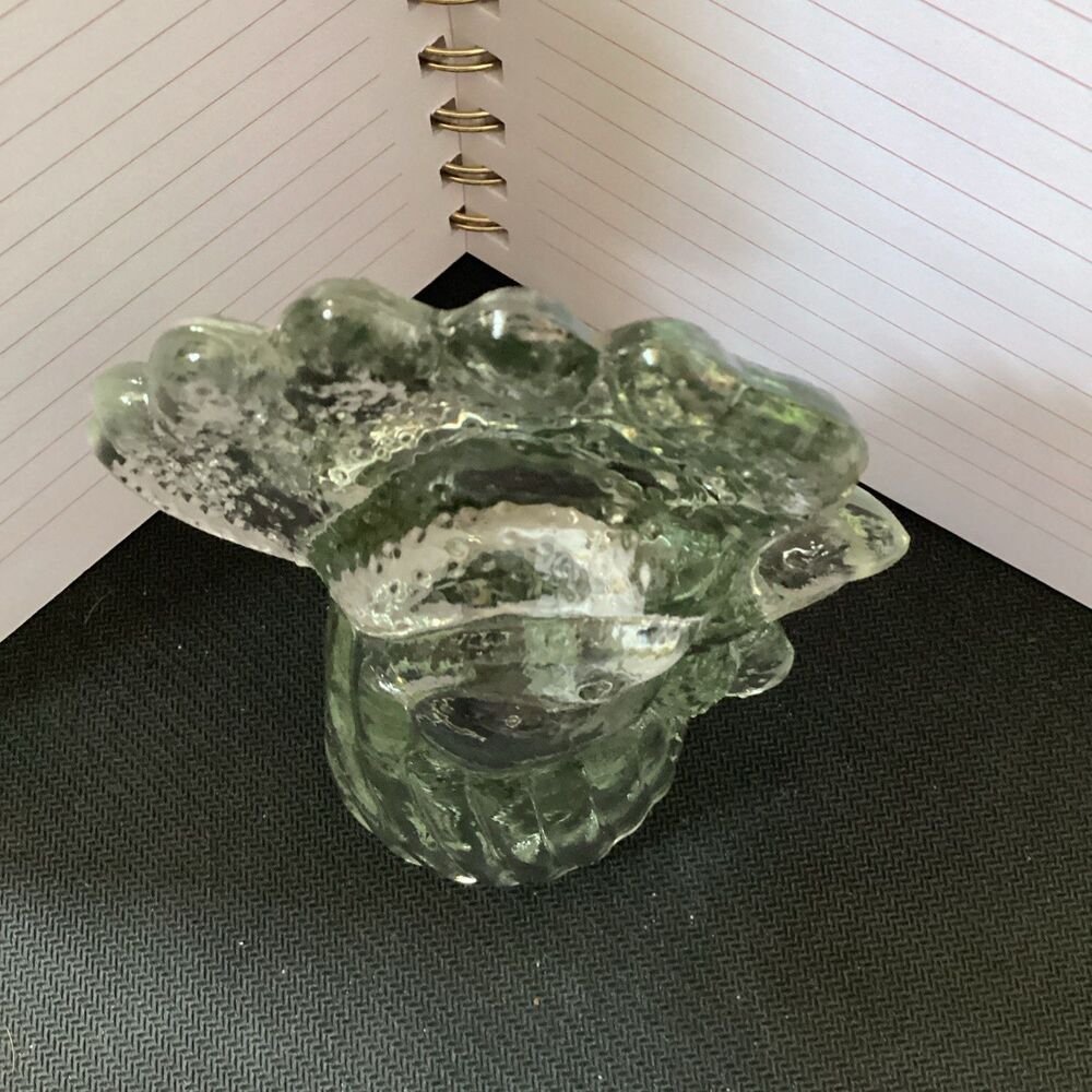 Vintage Glass Rooster Head Bottle Topper Clear Slight Green Cast 4” - Picture 2 of 11